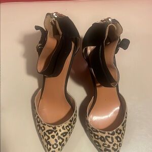 Nine West Brown and Black Heels with Animal Print